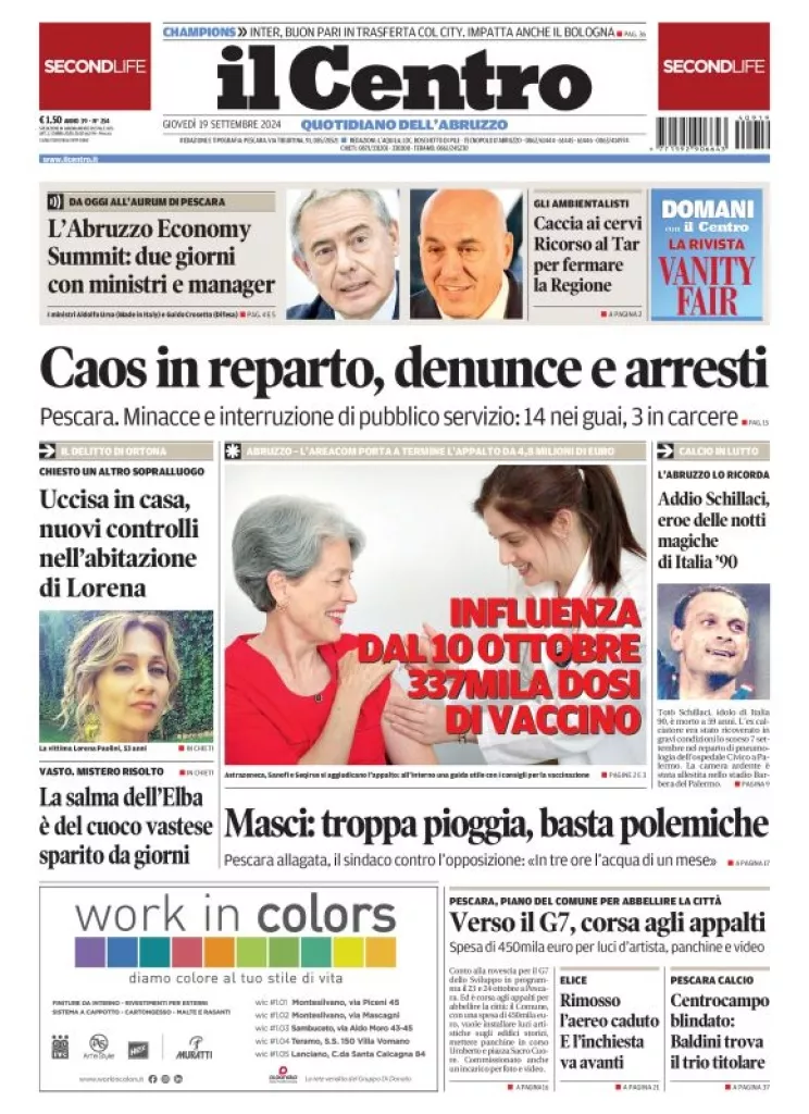 Prima-pagina-il centro-oggi-edizione-del-2024-09-19